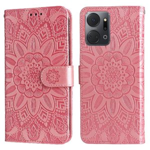 Funda Tipo Cartera Foxdock Para Honor X7A , Diseño Girasol En Relieve, Cuero Pu, Cierre Magnético, Soporte Y Tarjetero