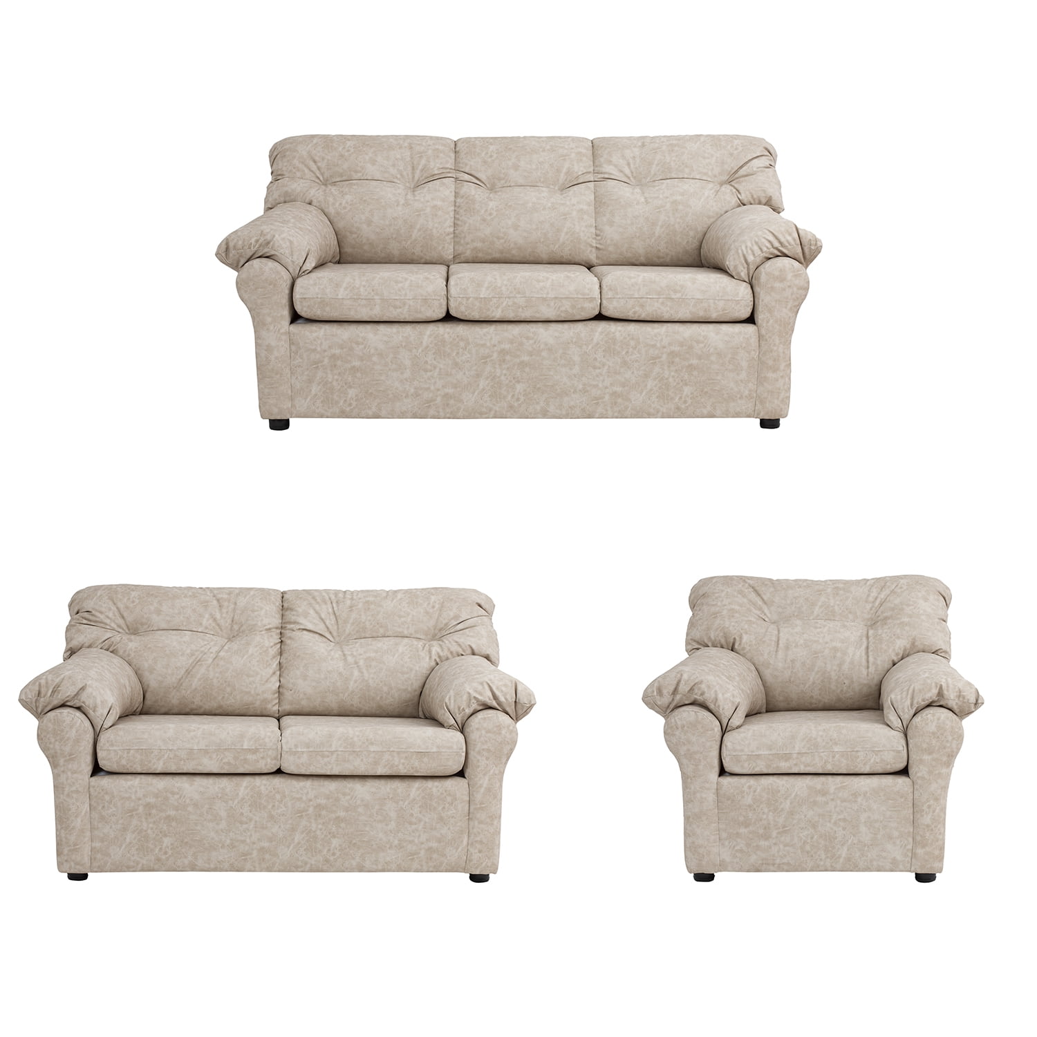 Muebles América - Living América 321 Cuero Auris Beige