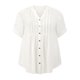thumbnail image 4 of GRACE & GRANDEUR Blusa de Mujer de Talla Grande para Escuela y Universidad con Botones, Textura de Pliegues, Cuello en V, Manga 3/4, Estilo Casual y Elegante, Talla 2X, Blanca, 4 of 6
