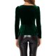 thumbnail image 3 of Blusa Elegante de Terciopelo con Escote Corazón y Manga Larga Peplum para Mujer INSPIRE CHIC L Verde Oscuro, 3 of 6