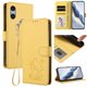 thumbnail image 2 of Funda Volteable con Diseño de Gato para Sony Xperia 10 VI, Amarillo, 2 of 6