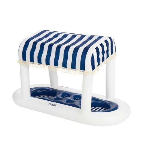 Estación De Bebidas Flotante Funboy Giant Navy Cabana Stripe