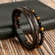 thumbnail image 5 of 1pc Fashion Layered Handmade Braided Leather Bracelet, Tiger Eyestone Beaded Bracelet Characteristic Punk Bracelet Accessory, 5 of 5