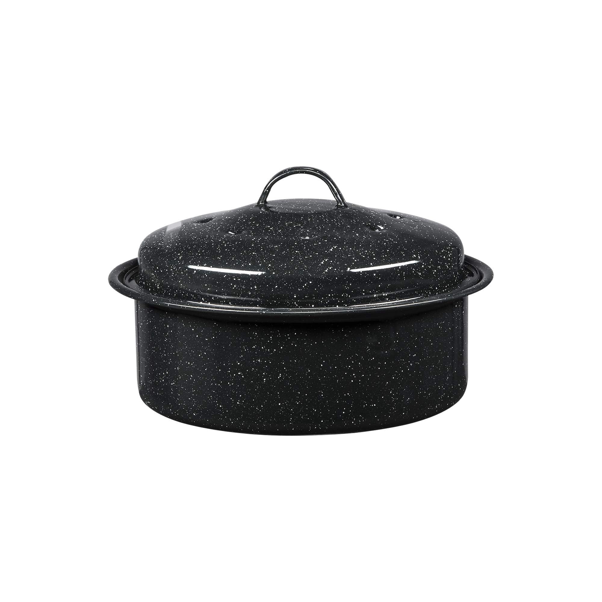 Granite Ware - Vajilla Redonda De Granito Para Asar, Con Capacidad Para 1,4 Kg, Color Negro