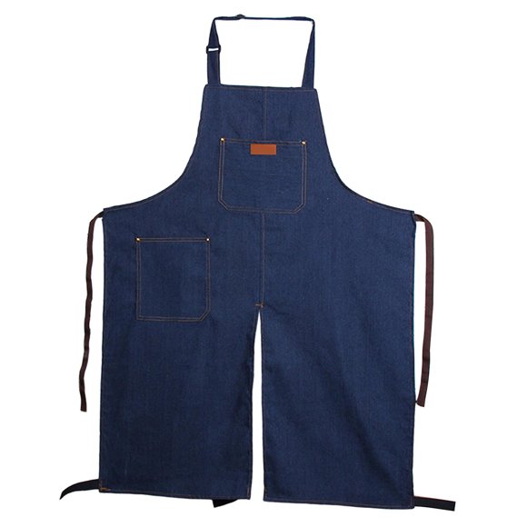 Delantal De Pierna Dividida De Mezclilla De Cerámica De Moda Correa Ajustable Para El Cuello Para El Patio Del Artista