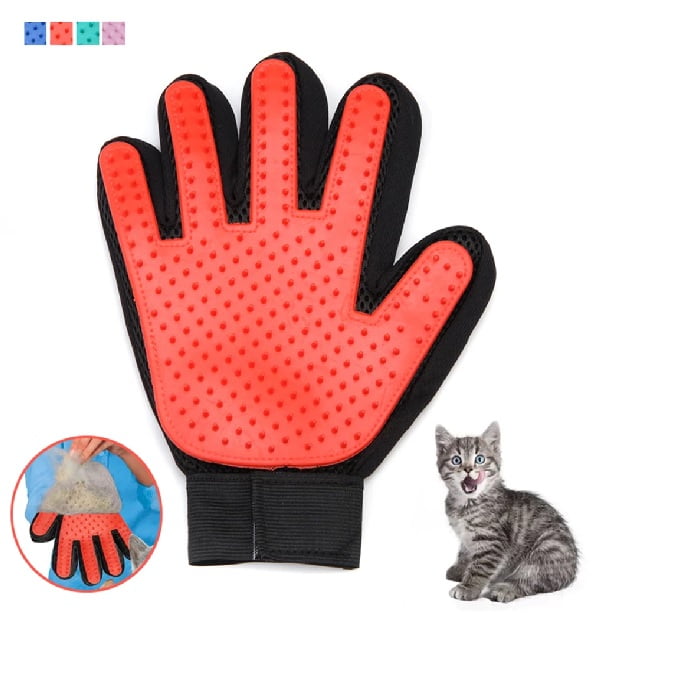 Master Prox - Guante Quita Pelos Perro Mascotas Gato Pelusas Rojo