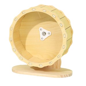 Ioensy - Hámster Rueda De Madera Para Correr Ajustable Conejillo De Indias Gatito Rueda De Ejercicio Juguete Dia19Cm 20X10,5X19Cm