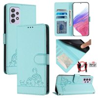 Funda Tipo Cartera Foxdock Para Samsung Galaxy A73 5G Con Soporte, Ranuras, Rfid, Diseño De Gato