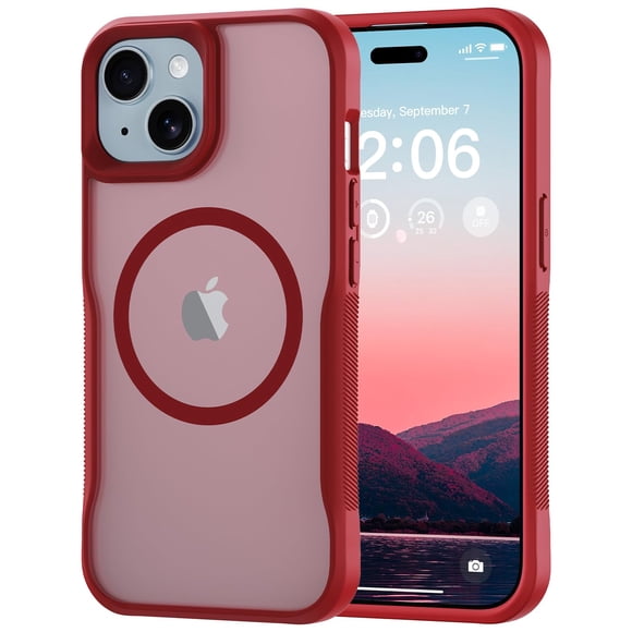 Funda de teléfono Diverbox para iPhone 15 con MagSafe True Red