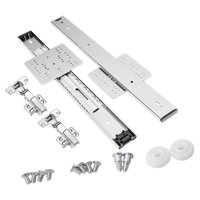 Magideal - Rieles Deslizantes Para Puertas De Gabinetes Abatibles Ocultos, Kit De Herrajes Para Puertas De Fácil Instalación Para Gabinetes De Cocina, , 450 Mm