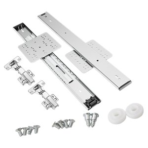 Magideal - Rieles Deslizantes Para Puertas De Gabinetes Abatibles Ocultos, Kit De Herrajes Para Puertas De Fácil Instalación Para Gabinetes De Cocina, , 450 Mm