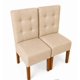 thumbnail image 3 of Pack 4 sillas de comedor, respaldo curvo, estilo capitoné, color beige, 3 of 4