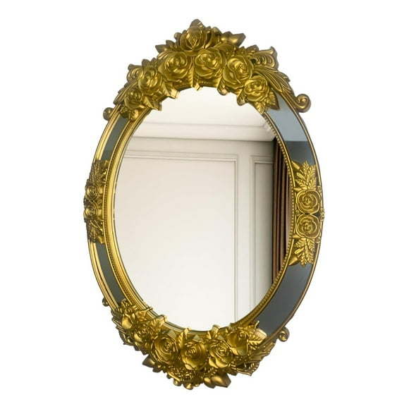 Espejo Ovalado Pared Grande Colgar Decorativo Dorado Jhn