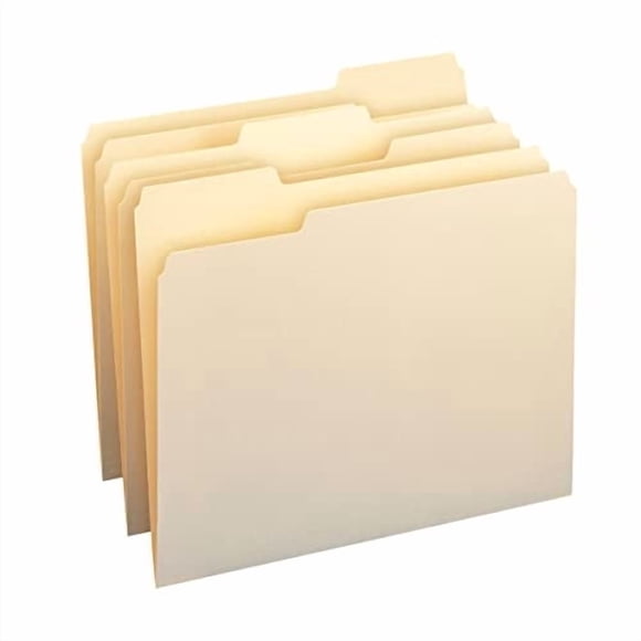 Carpeta de archivos Smead con lengüeta cortada de 1/3, tamaño carta, Manila, paquete de 24