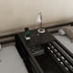 thumbnail image 3 of Twin Over Twin Metal Loft Bed with Double Desk and Wardrobe and Shelves with Electrical Outlet for Space Saving and Noise Reduction,Black, 3 of 3