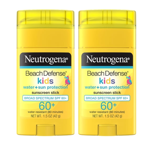 Protector solar en barra Neutrogena Beach Defense Kids SPF 60+, 45 ml, paquete de 2