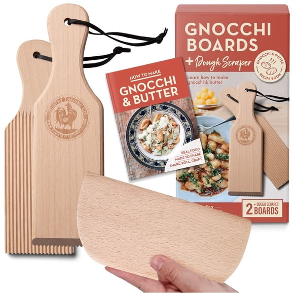 Set de herramientas para pasta, tabla de ñoquis y paletas para mantequilla
