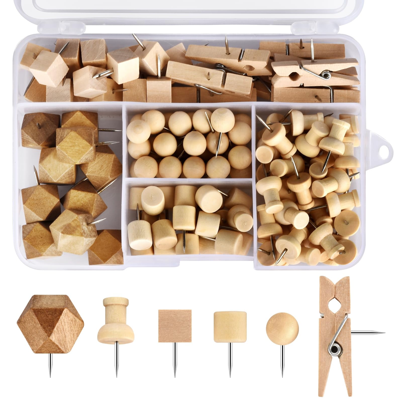 Alfileres De Madera Dorbetar, 128 Unidades, Para Tablero De Corcho Decorativo