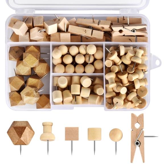 Alfileres de madera Dorbetar, 128 unidades, para tablero de corcho decorativo