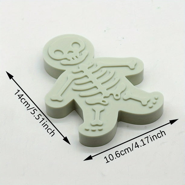 1pc, Halloween Skull Gingerbread Man Cookie Cutter - Skeleton Cookie Embosser for Baking and Decorating - Perfect for Chocolate, Cake, and Biscuit Molding - Kitchen Gadgets and Accessories