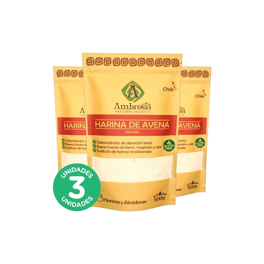 Ambrosia Spa - Pack 3, Harina De Avena 500gr