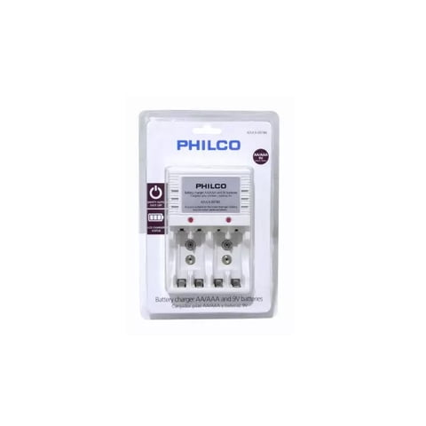 Philco - Cargador Para Pilas Aa, Aaa Y 9V