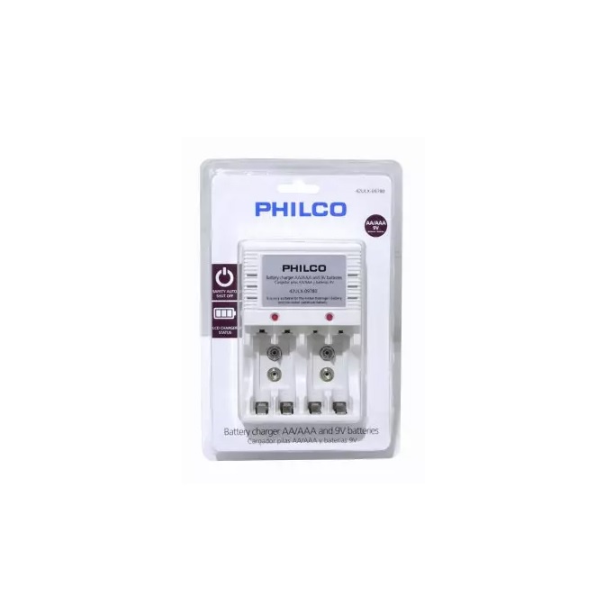 Philco - Cargador Para Pilas Aa, Aaa Y 9V