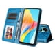thumbnail image 3 of Funda tipo cartera FOXDOCK para OPPO A78 4G , diseño girasol en relieve, cuero PU, cierre magnético, soporte y tarjetero, 3 of 5