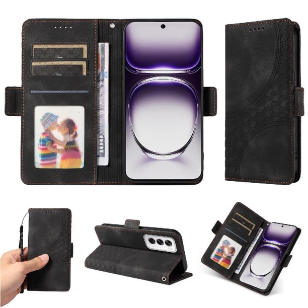 Carcasa FOXDOCK OPPO Reno 12 Pro 5G de cuero PU, diseño acolchado clásico, protección contra caídas y rayones
