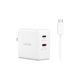 thumbnail image 1 of Cargador USB Lenovo 65W GaN Dual USB‑C Plegable Blanco, 1 of 9