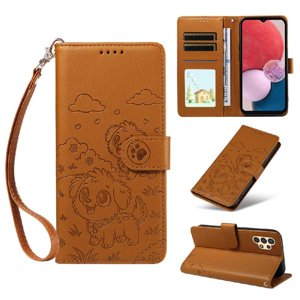 Funda Billetera Foxdock Compatible Con Samsung Galaxy A04S, Diseño Perrito Tierno, Ranuras Para Tarjetas Y Soporte Plegable