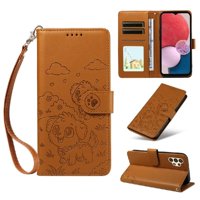 Funda Billetera Foxdock Compatible Con Samsung Galaxy A04S, Diseño Perrito Tierno, Ranuras Para Tarjetas Y Soporte Plegable