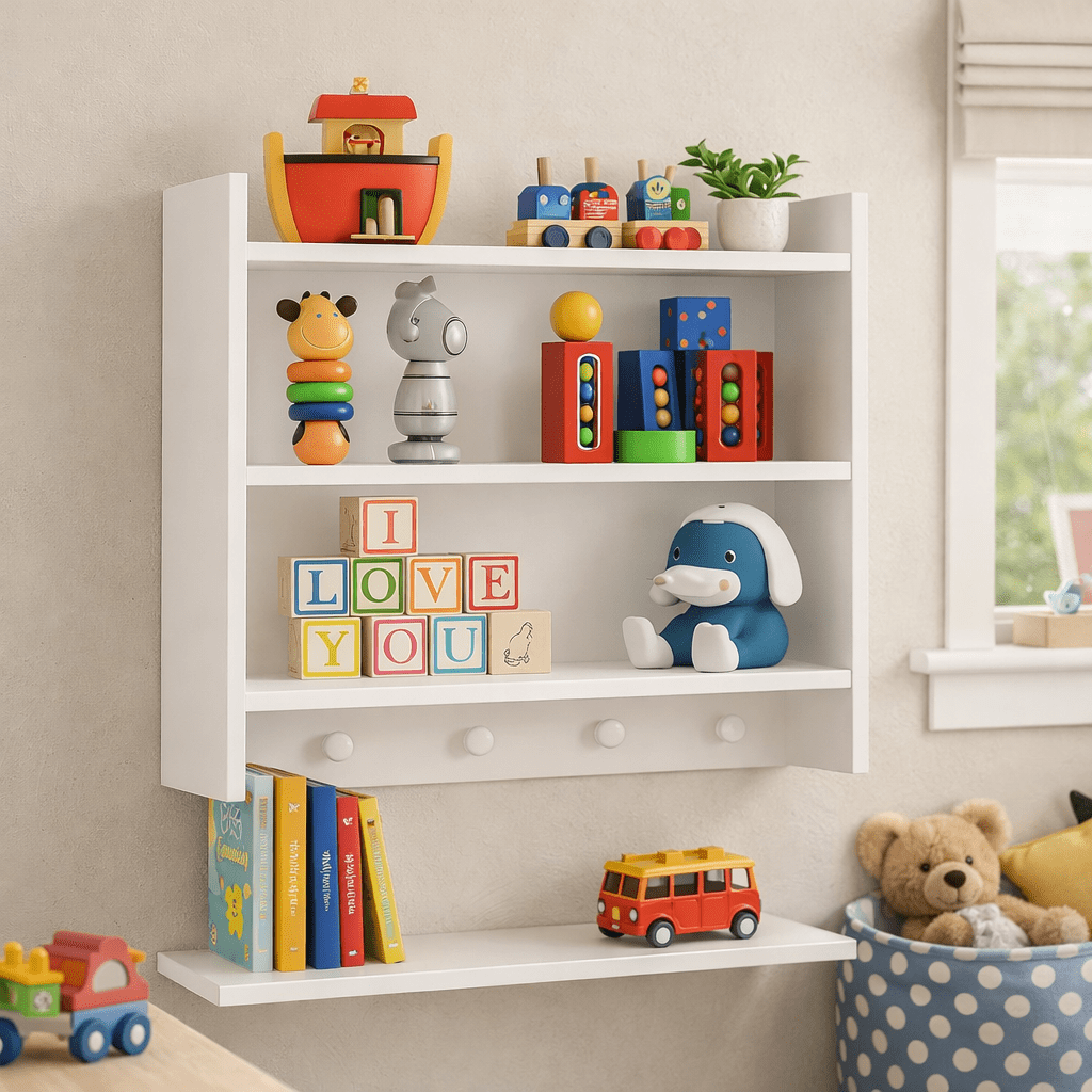 Space Home - Repisa Montessori Blanca 3 Niveles Para Libros Y Juguetes
