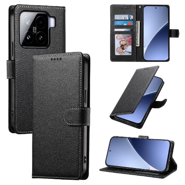 Funda para FOXDOCK Xiaomi 15– Cuero Premium, 3 ranuras para tarjetas, Protección contra impactos