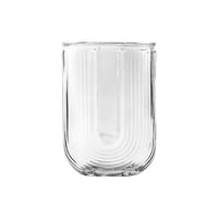 Oem - Florero Jarron Decorativo Vidrio Lineas Rectangular 18Cm B