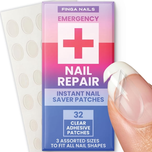 Parche Reparador de Uñas Finga-Nails Transparente Kit 32 Piezas