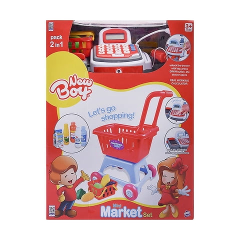 Genérico - Set De Caja Registradora Y Carro De Supermercado Grande