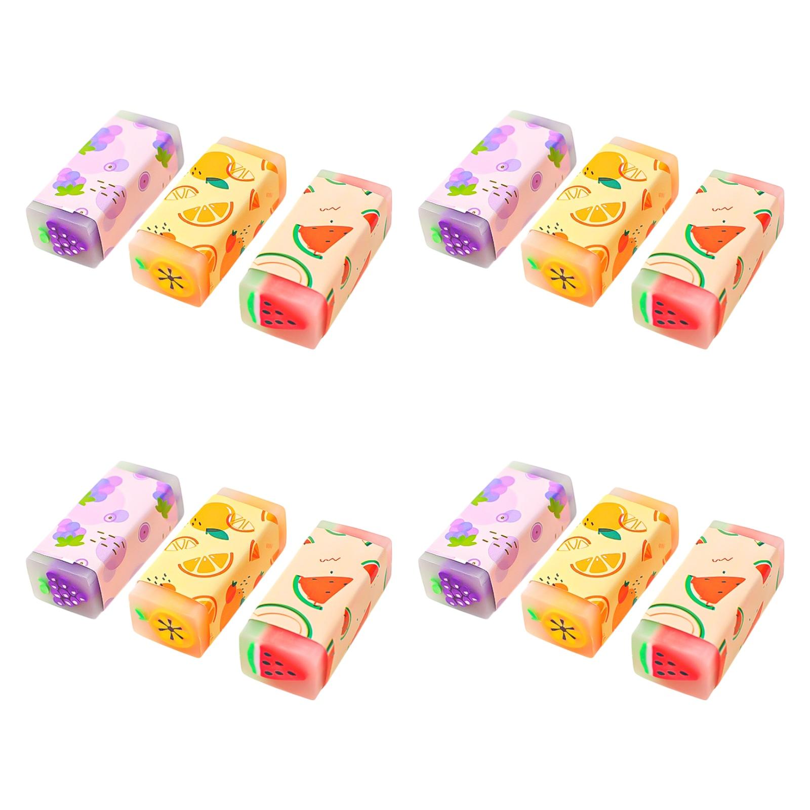 Ioensy - 12X Borradores De Lápices Multifunción Práctica Sin Residuos Creativos Riñadores De Frutas Creativas