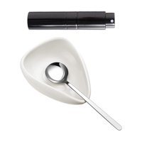 Magideal - Cuencos Para Pesar Granos De Café, Bandeja De Muestra De Café Con Pulverizador, Accesorio Para Té, Báscula De Medición De Café De Cerámica Ligera Para