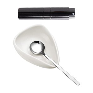 Magideal - Cuencos Para Pesar Granos De Café, Bandeja De Muestra De Café Con Pulverizador, Accesorio Para Té, Báscula De Medición De Café De Cerámica Ligera Para