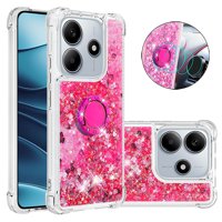 Foxdock Funda Glitter Líquida Para Xiaomi Redmi Note 14 4G Con Anillo Brillante, Tpu Antichoques Y Esquinas Reforzadas, Soporte