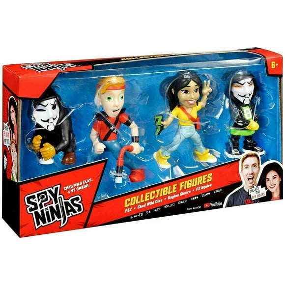 Pack de 4 figuras coleccionables Spy Ninjas Chad Multicolor