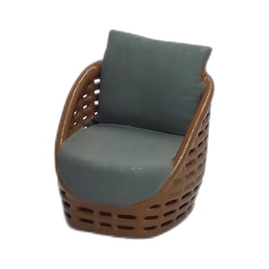 Bothyi - 1:64 Modelo De Muebles Dioramas Artesanías De Resina Hada Jardín Miniaturas Muebles Sofá Gris