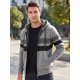 thumbnail image 4 of INSPIRE CHIC Chaqueta de Suéter de Punto de Invierno con Capucha y Cremallera a Rayas para Hombre XL Gris, 4 of 6