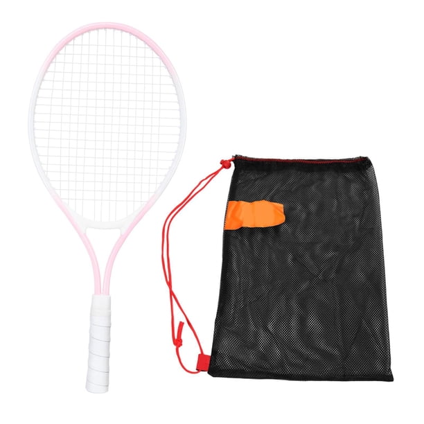 Raqueta de Tenis para Niños de 21 Pulgadas con Bolsa de Malla con Cordón, Equipo de Tenis Portátil, Cuerdas de Alta Resistencia para Jugar Al Aire Lib Rosa