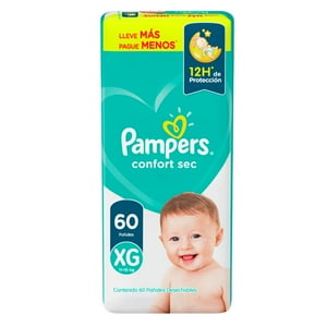 Pañales Desechables Pampers Confort Sec Xg 60 Unidades