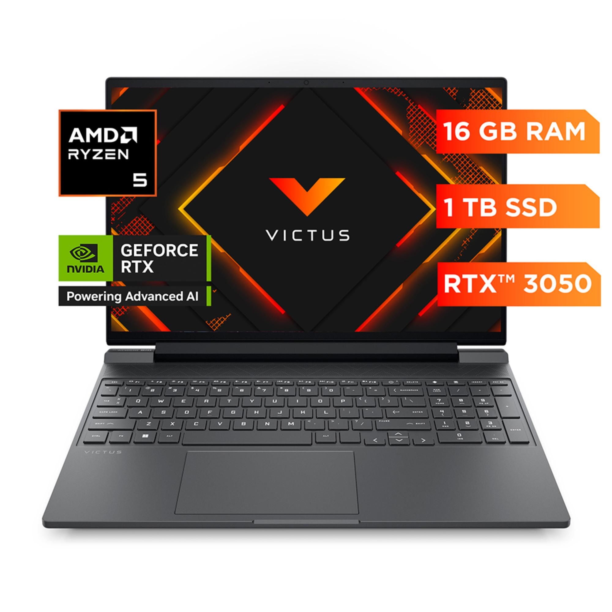 Hp - Notebook Gaming Victus 15-Fb3015La Ryzen 5 16Gb Ram Nvidia Rtx 3050 1Tb Ssd 15.6"" Fhd Plateado