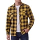 thumbnail image 1 of INSPIRE CHIC Camisas de Franela para Hombre de Manga Larga con Botones Camisa Casual de Cuadros S Amarillo, 1 of 6