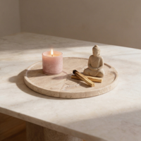 Santú Home & Deco - Bandeja De Piedra Puzzle Travertino Deco Y Aperitivos