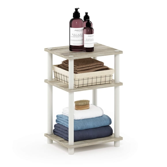 Mesa auxiliar Furinno JUST Mesa auxiliar de 3 niveles Sonoma Oak